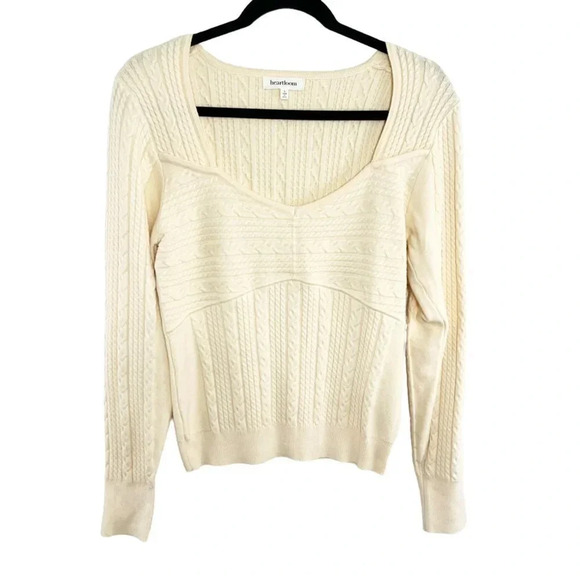 Heartloom - Revolve Cream Cable Knit Sweater Women's Size Large - Picture 1 of 8